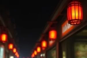 雪落长街横版剧照:落雪覆盖的旧城区街道